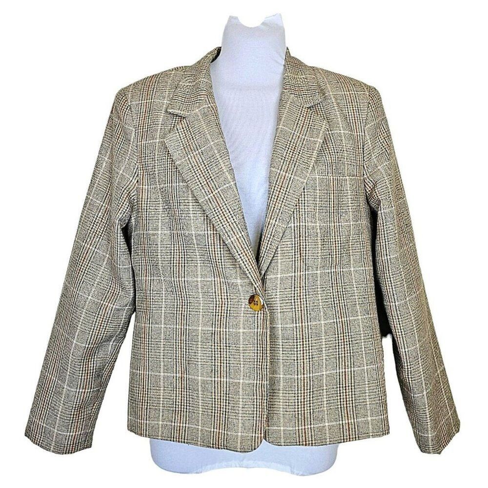 Vintage Orvis Women Blazer Coat Plaid SIZE 6 Made In USA